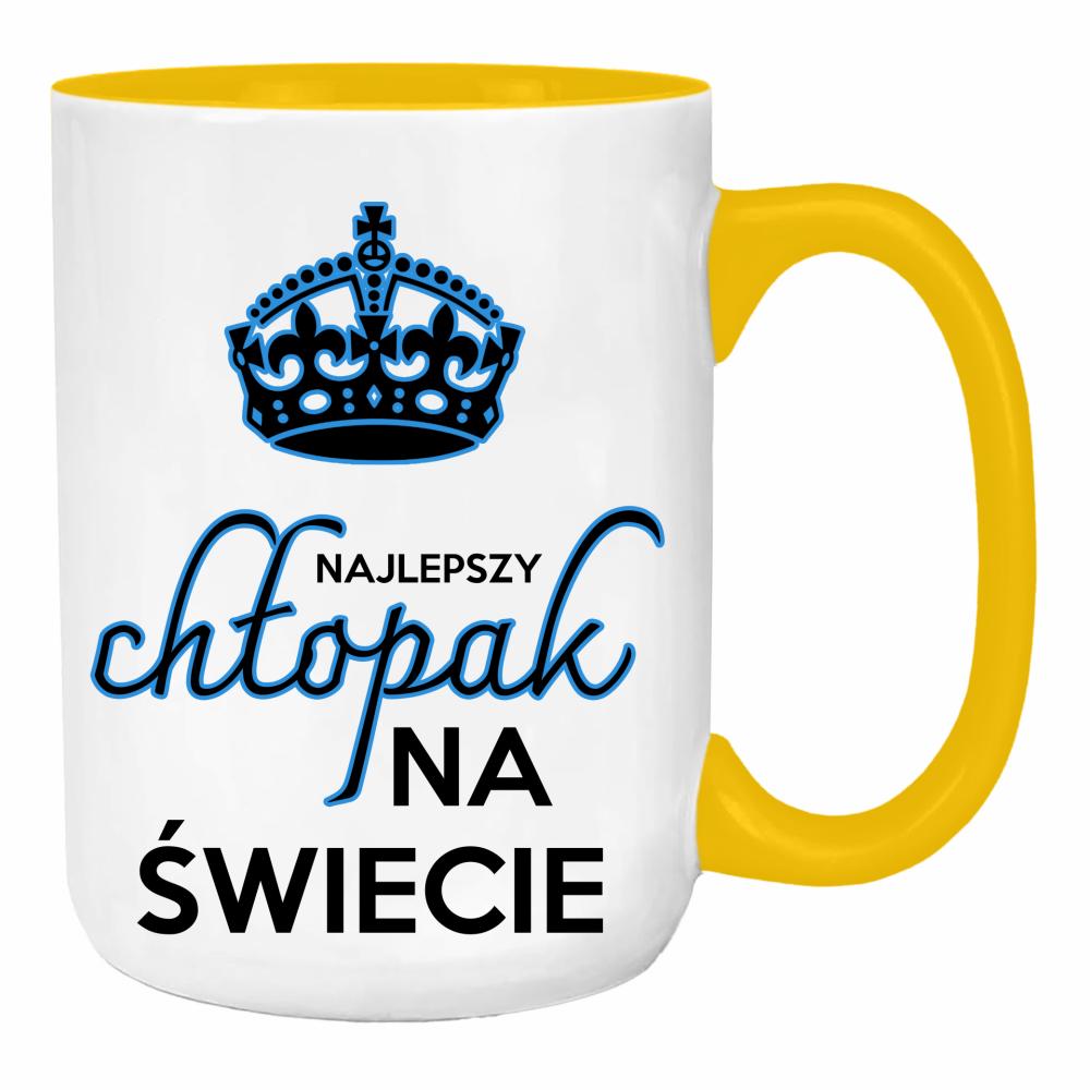 Dla najlepszego chłopaka na świecie! duży kubek ucho kolor kolor żółty