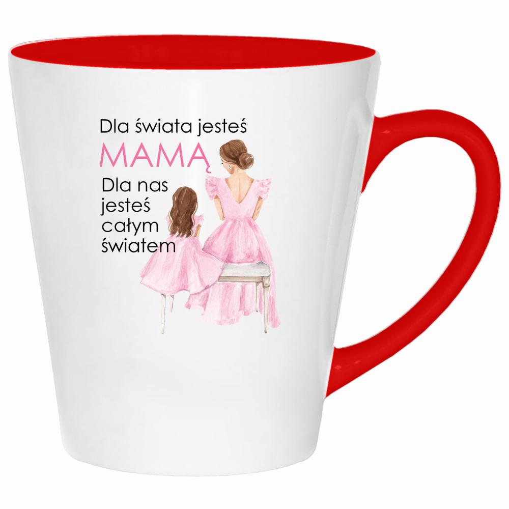 Dla świata jesteś mamą kubek latte kolor czerwony latte