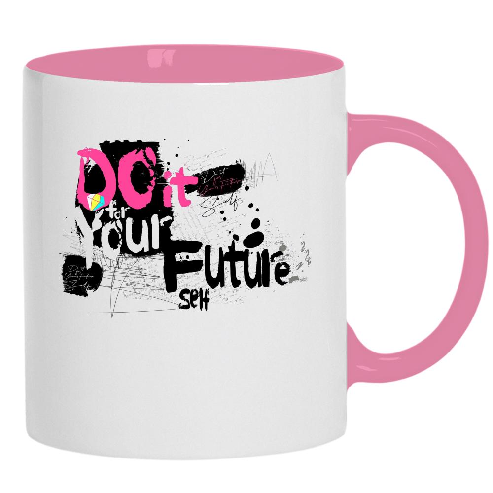 Do It Your Future kubek ucho kolor kolor różowy