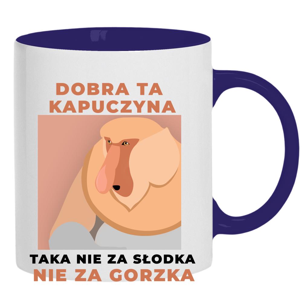 Dobra ta kapuczyna nie za słodka nie za gorzka kubek ucho kolor kolor navy