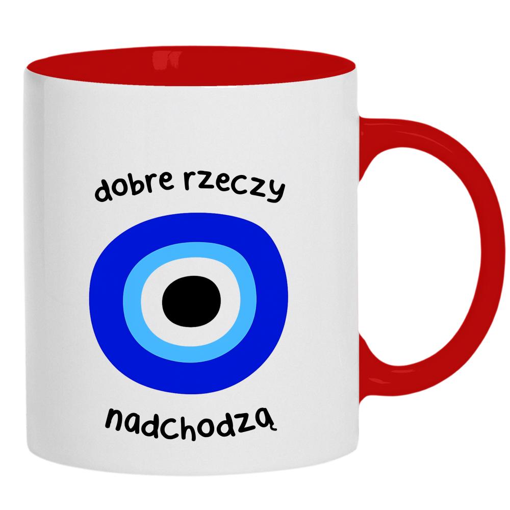 Dobre rzeczy nadchodzą kubek ucho kolor
