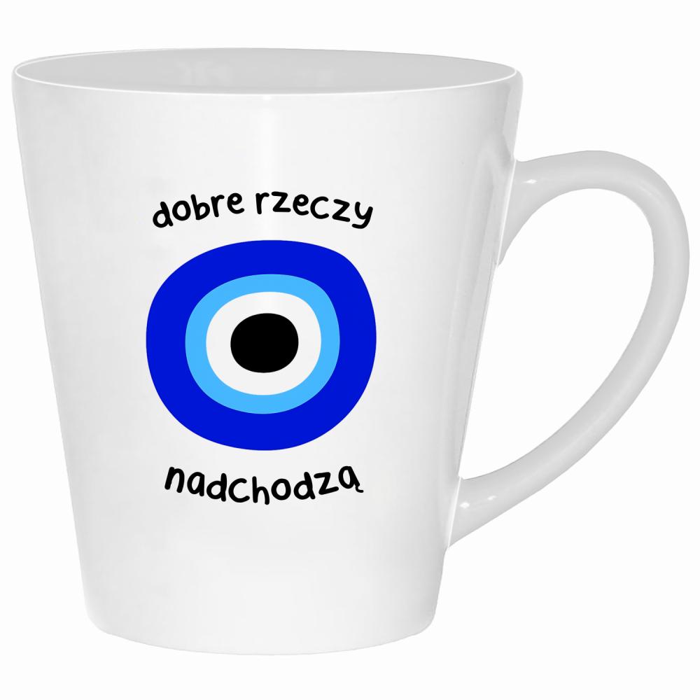 Dobre rzeczy nadchodzą kubek latte kolor biały