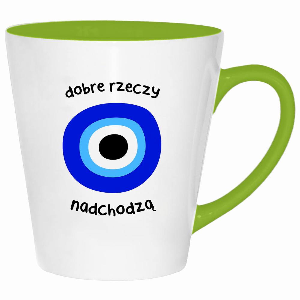 Dobre rzeczy nadchodzą kubek latte kolor limonka