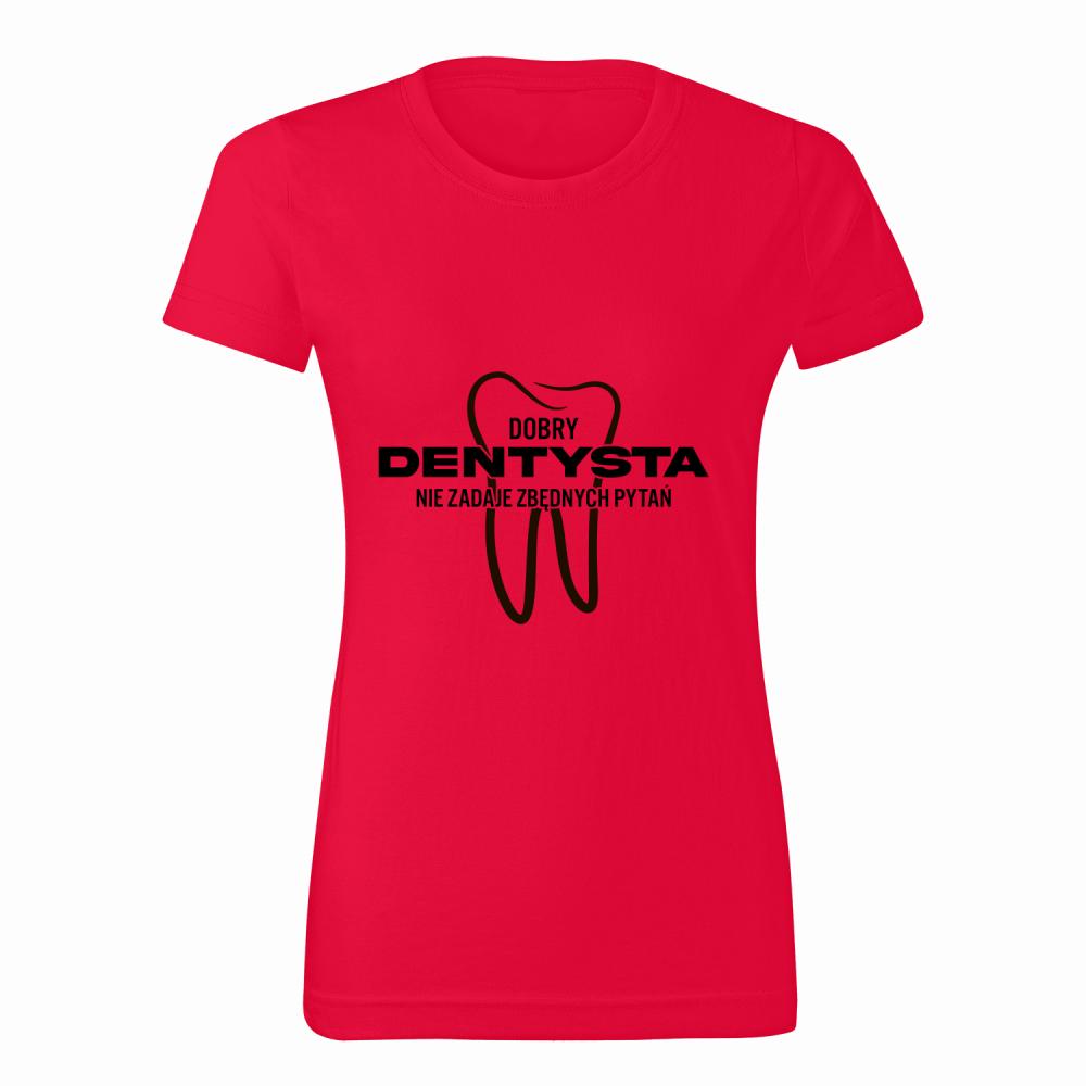 Dobry Dentysta koszulka damska kolor czerwony