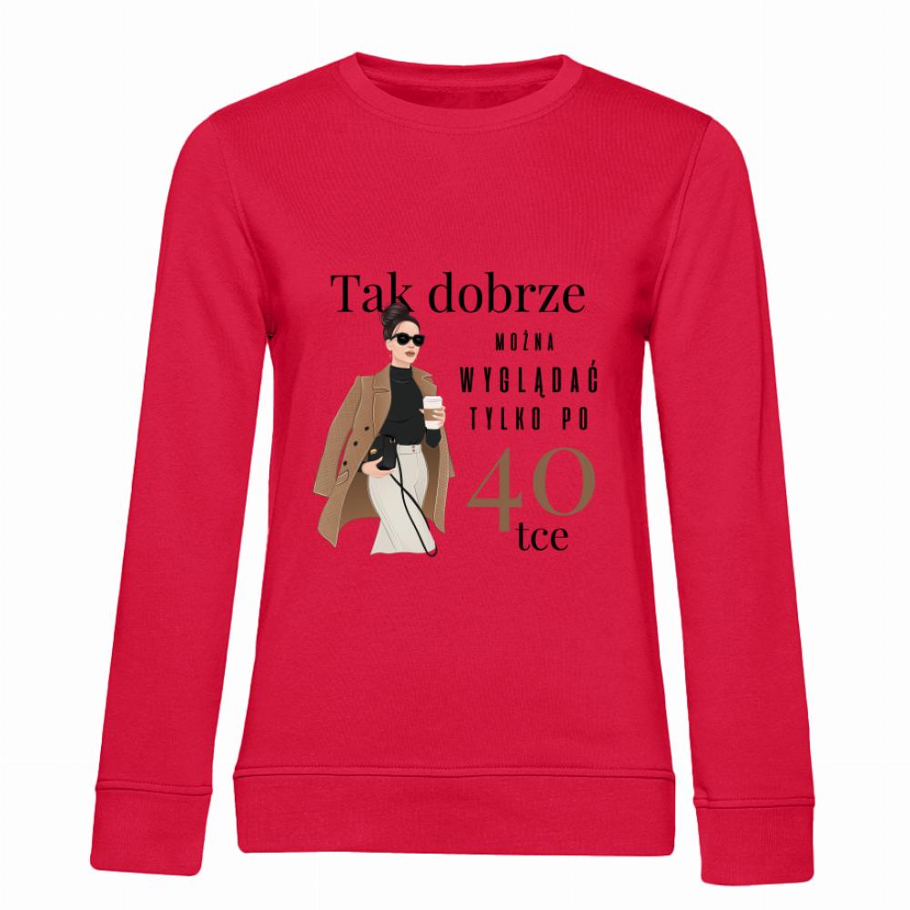 Dobrze można wyglądać po 40-stce bluza damska bez kaptura kolor czerwony