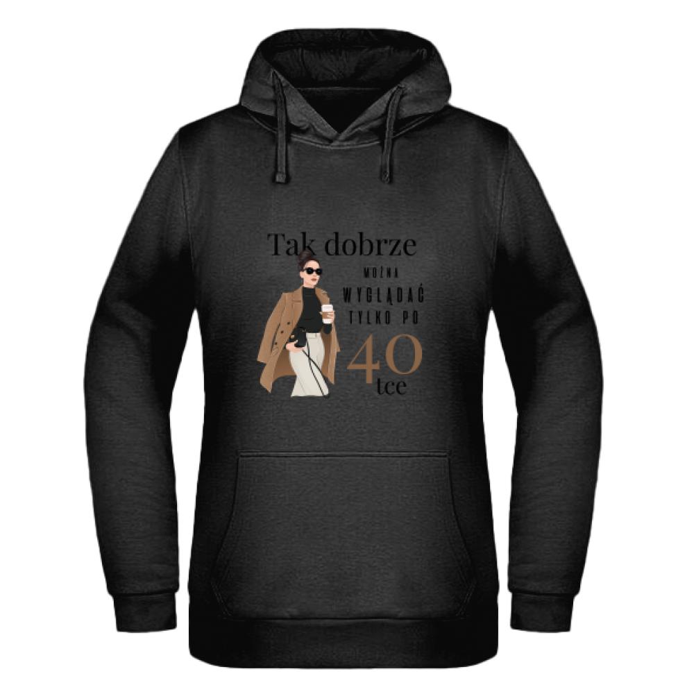 Dobrze można wyglądać po 40-stce bluza damska z kapturem kolor różowy