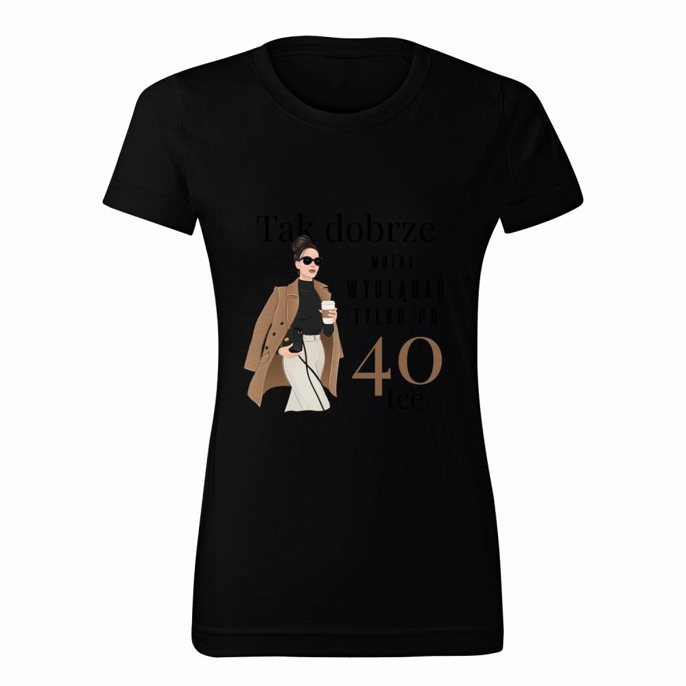 Dobrze można wyglądać po 40-stce koszulka damska kolor navy
