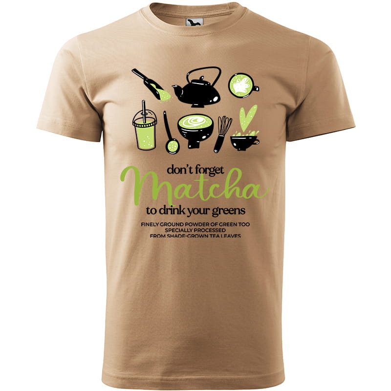 DON'T FORGET MATCHA koszulka męska kolor koszulka piaskowy