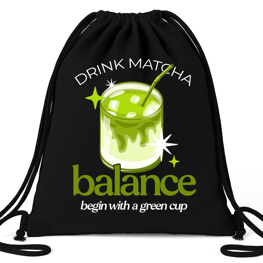 DRINK MATCHA – BALANCE workoplecak kolor czarny