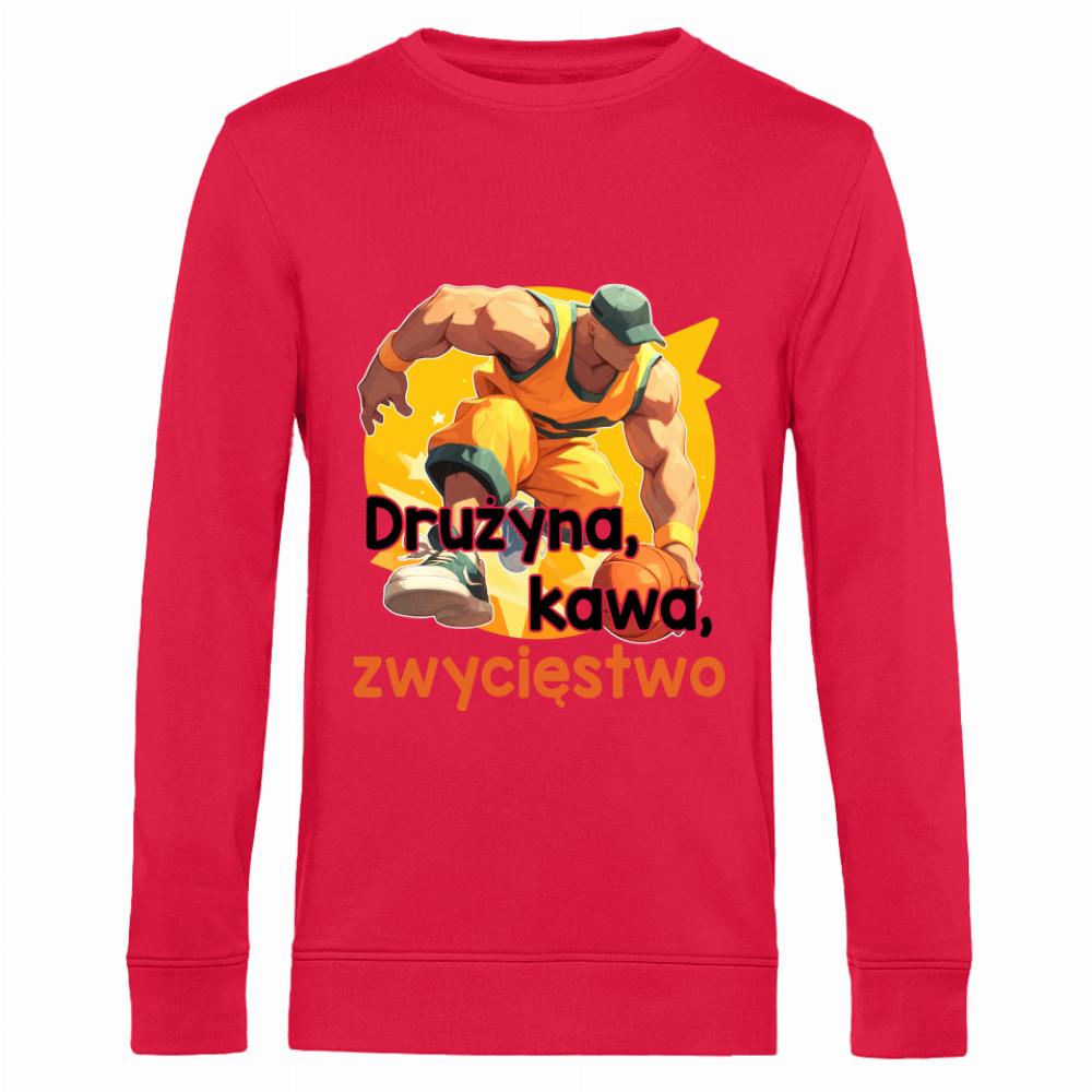 Drużyna, kawa, zwycięstwo bluza męska bez kaptura kolor czerwony