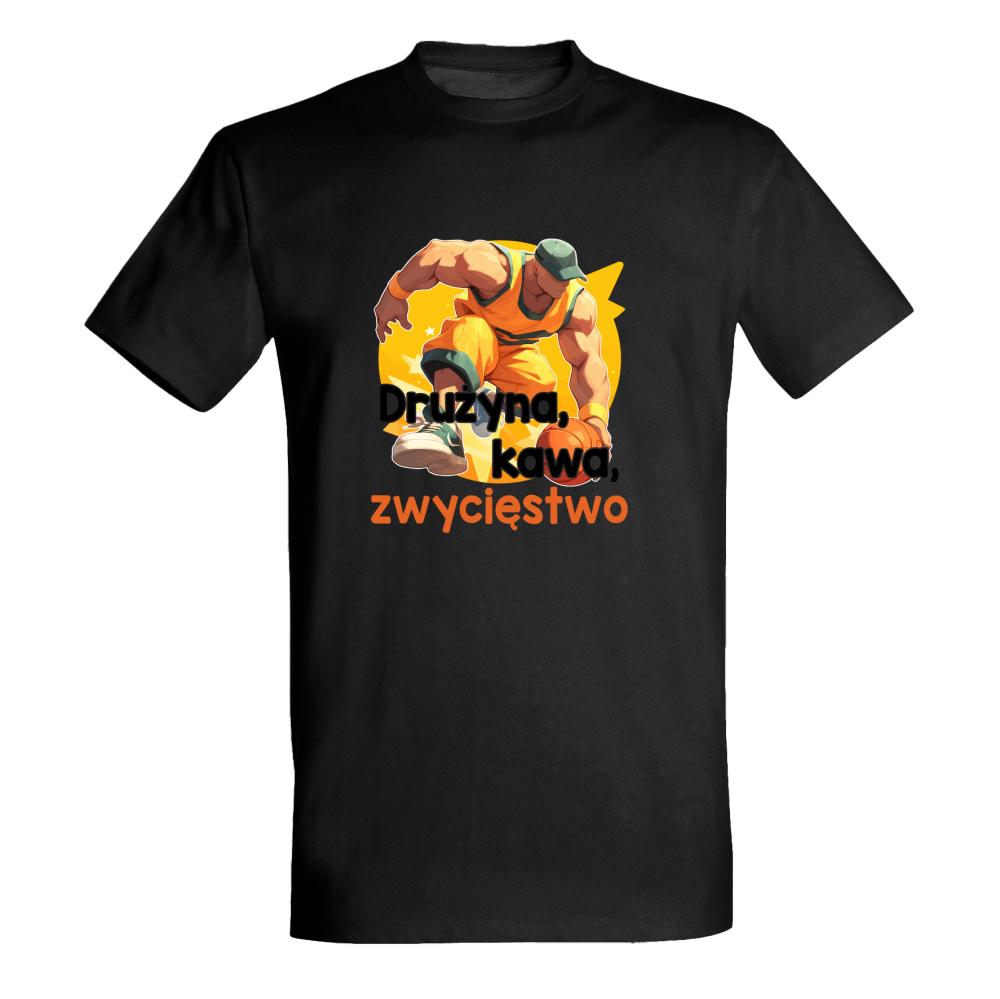 Drużyna, kawa, zwycięstwo koszulka męska kolor limonka