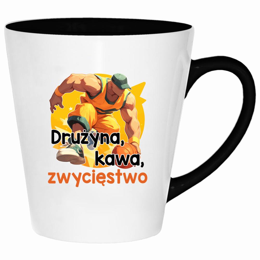 Drużyna, kawa, zwycięstwo kubek latte kolor czerwony