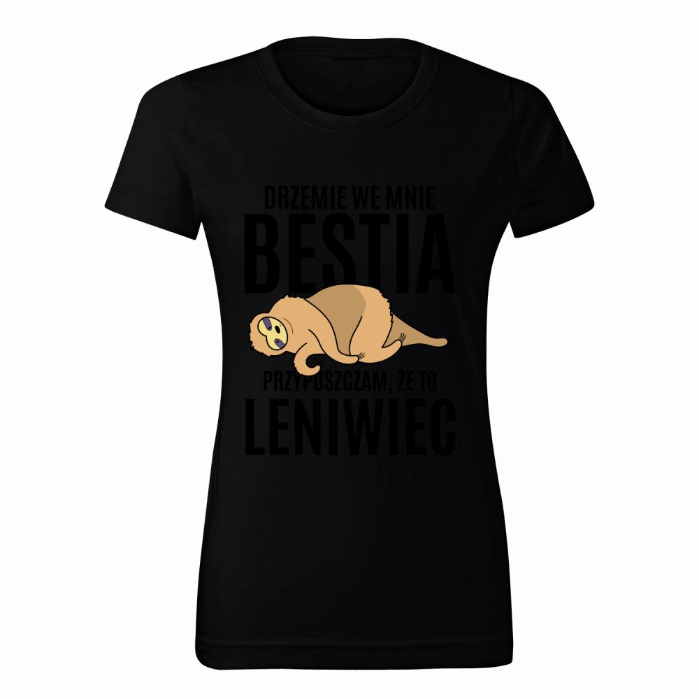 Drzemie we mnie Bestia koszulka damska kolor różowy