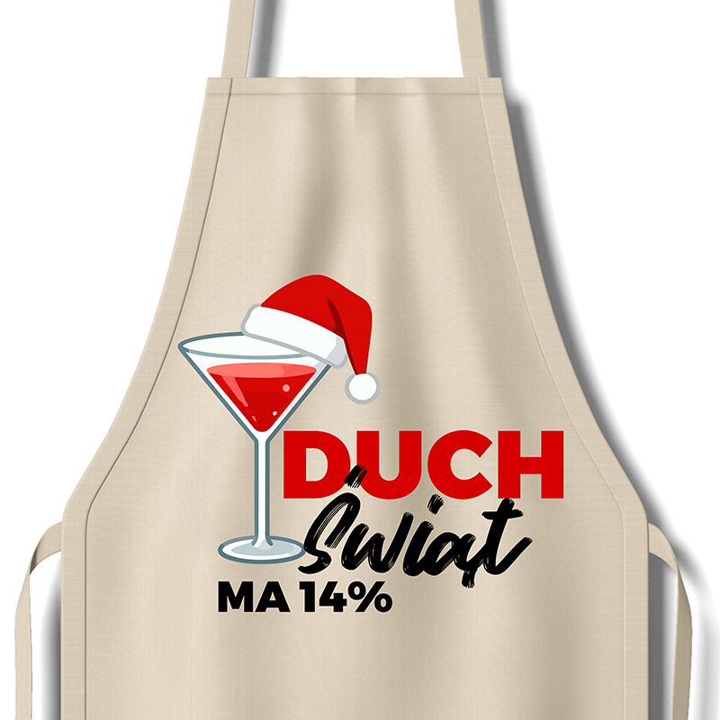 Duch Świąt ma 14% fartuch kolor beżowy