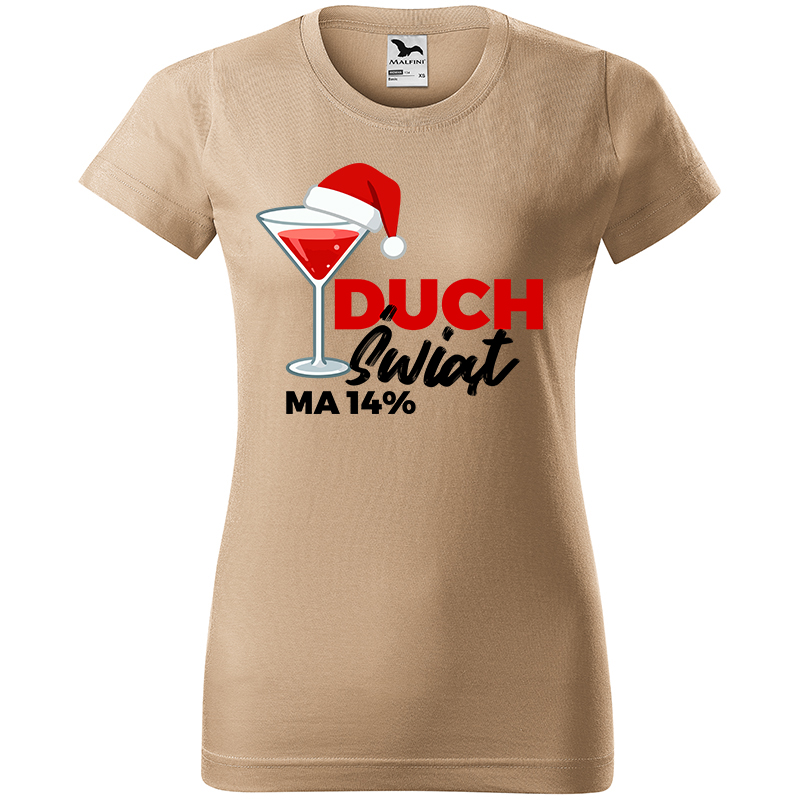 Duch Świąt ma 14% koszulka damska kolor koszulka piaskowy
