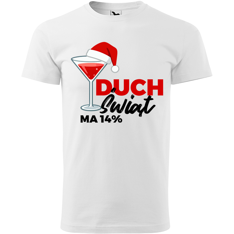 Duch Świąt ma 14% koszulka męska kolor biały