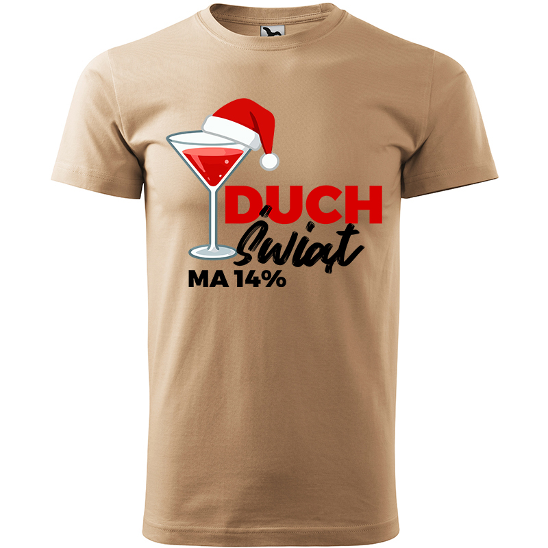 Duch Świąt ma 14% koszulka męska kolor koszulka piaskowy