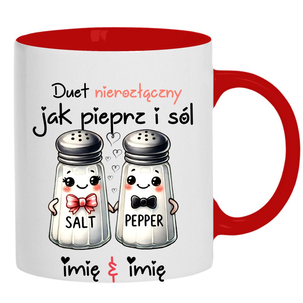 DUET NIEROZŁĄCZNY JAK PIEPRZ I SÓL kubek ucho kolor