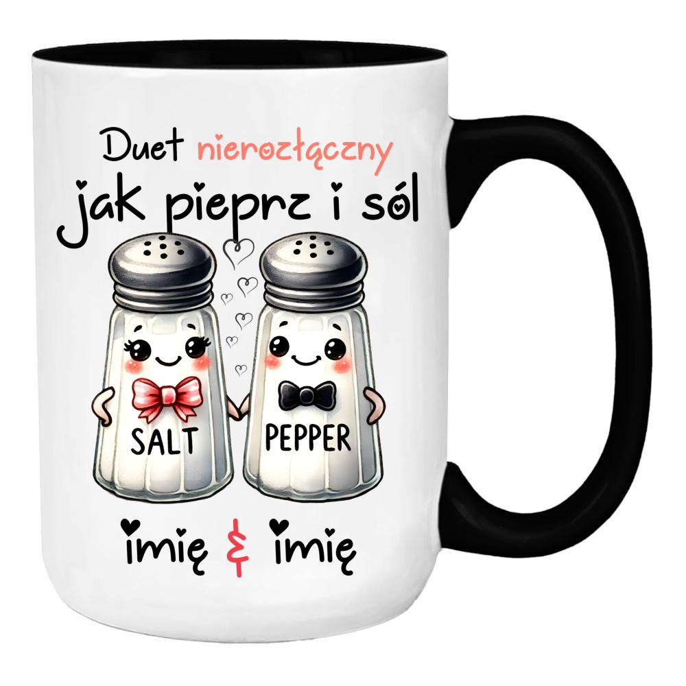 DUET NIEROZŁĄCZNY JAK PIEPRZ I SÓL duży kubek ucho kolor kolor jasnoniebieski