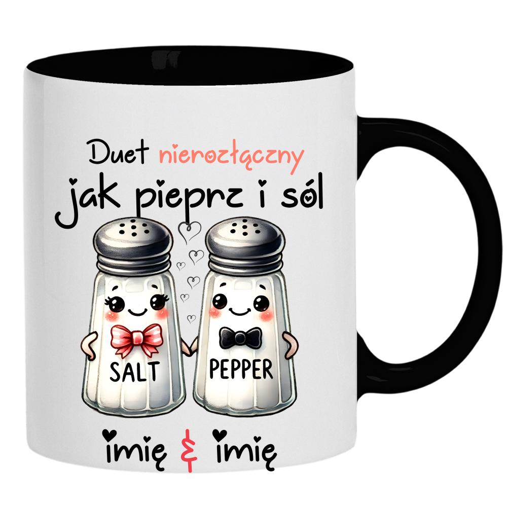 DUET NIEROZŁĄCZNY JAK PIEPRZ I SÓL kubek ucho kolor kolor czarnyy