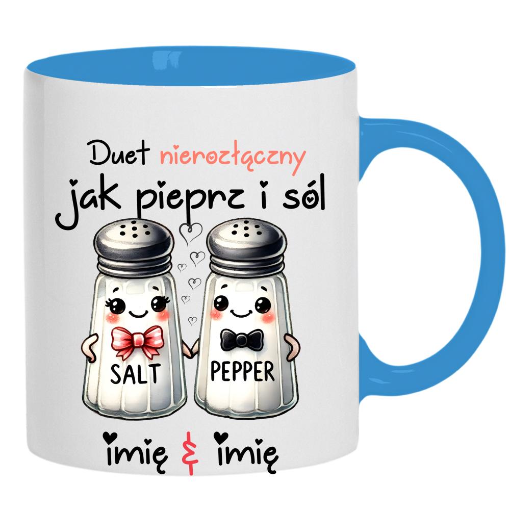 DUET NIEROZŁĄCZNY JAK PIEPRZ I SÓL kubek ucho kolor kolor jasnoniebieski