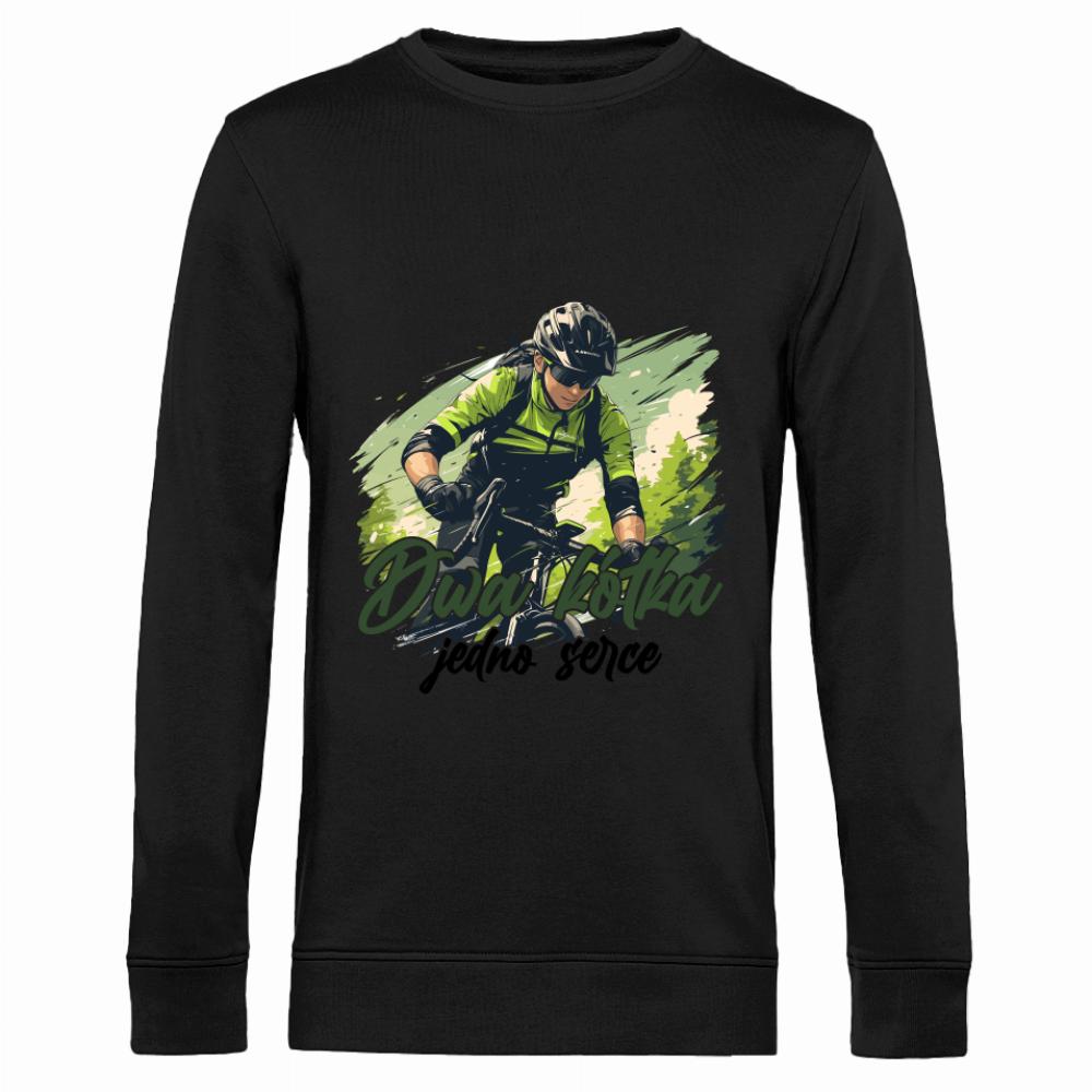 Dwa kółka, jedno serce bluza męska bez kaptura kolor żółtyy