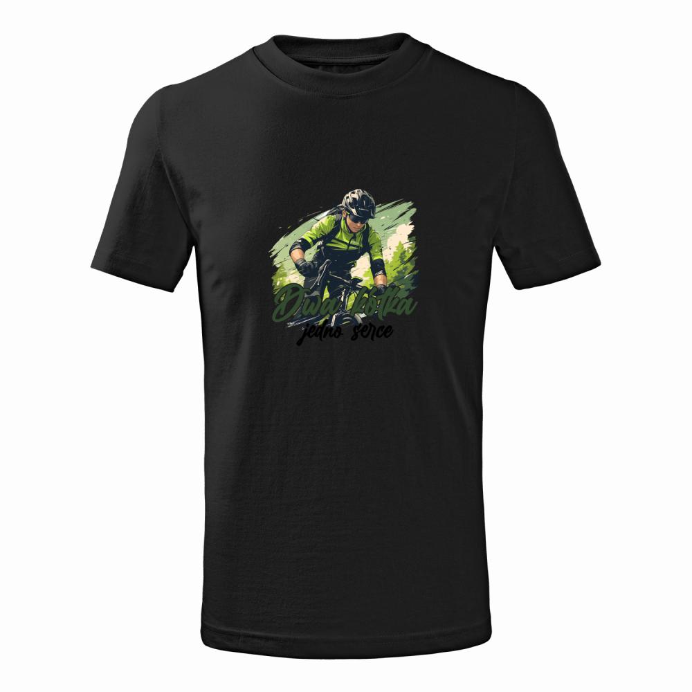 Dwa kółka, jedno serce koszulka junior kolor limonka