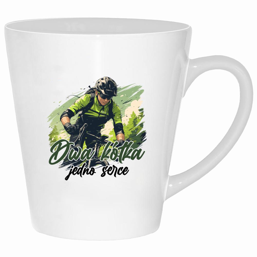 Dwa kółka, jedno serce kubek latte