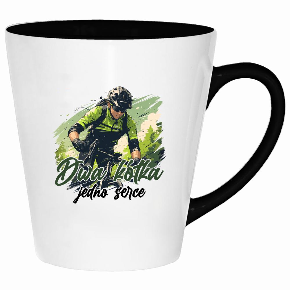 Dwa kółka, jedno serce kubek latte kolor navy