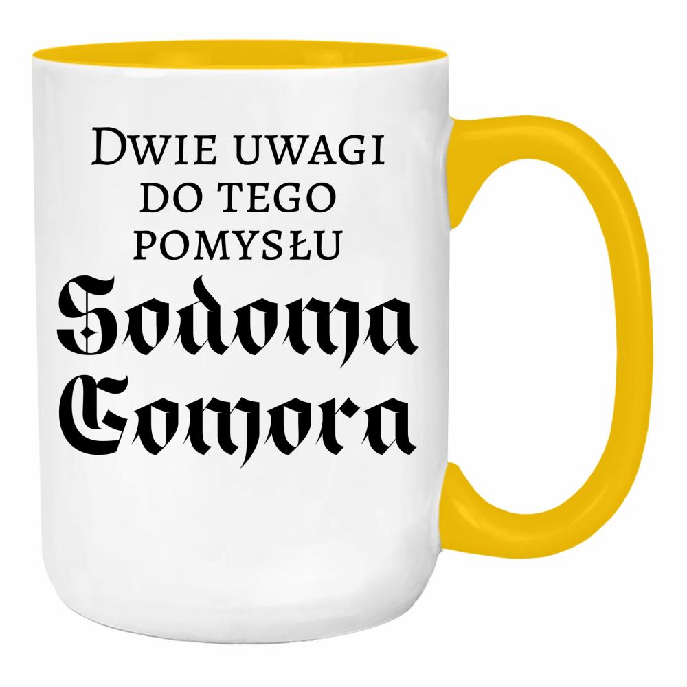 Dwie uwagi do tego pomysłu Sodoma Gomora duży kubek ucho kolor kolor żółty