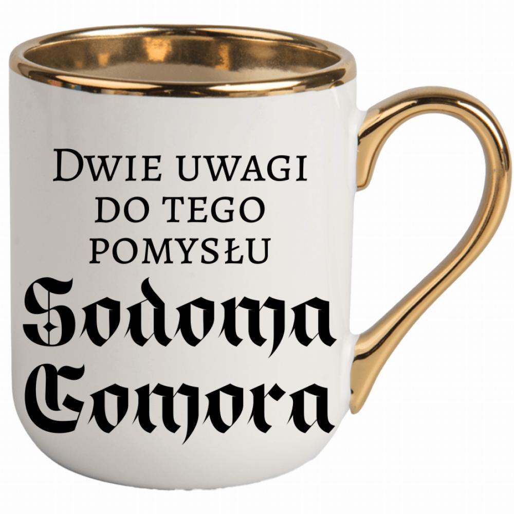 Dwie uwagi do tego pomysłu Sodoma Gomora kubek elegant biały kolor czarnyy