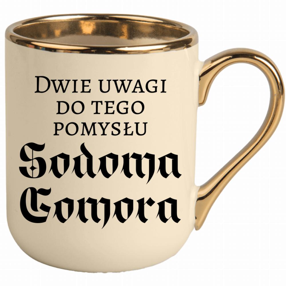 Dwie uwagi do tego pomysłu Sodoma Gomora kubek elegant kremowy kolor niebieski