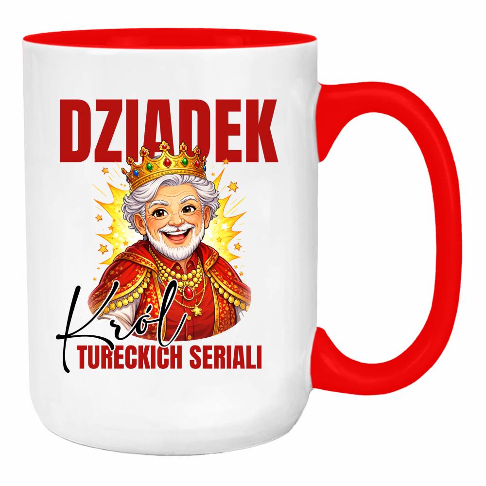 Dziadek - Król Tureckich Serialii duży kubek ucho kolor kolor red