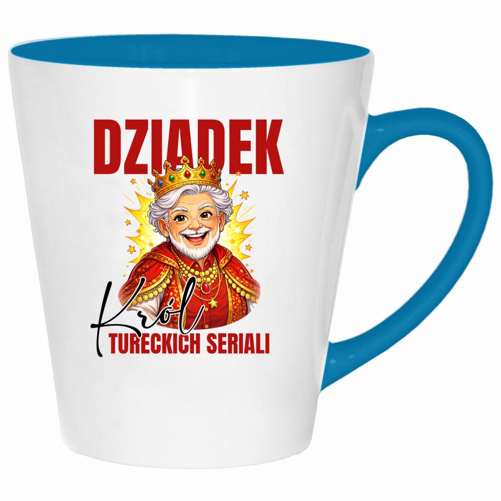 Dziadek - Król Tureckich Serialii kubek latte kolor turkus