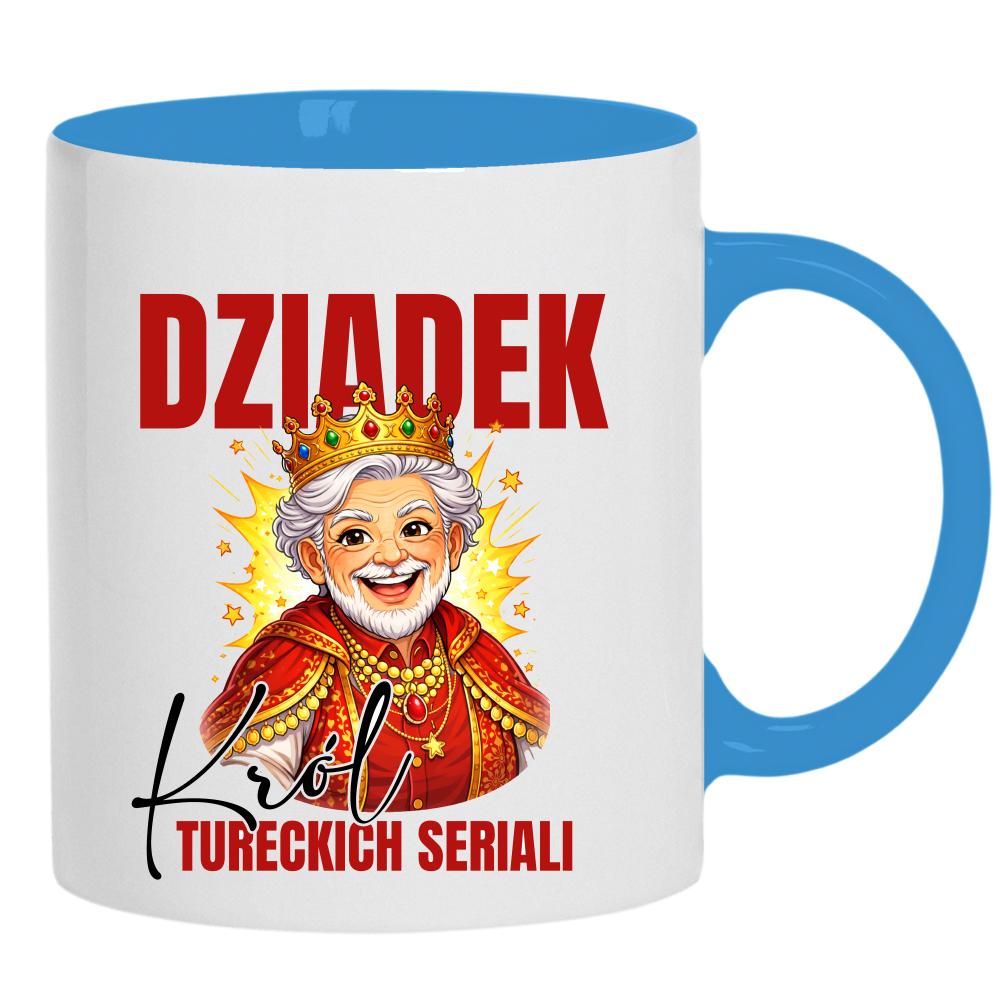 Dziadek - Król Tureckich Serialii kubek ucho kolor kolor jasnoniebieski
