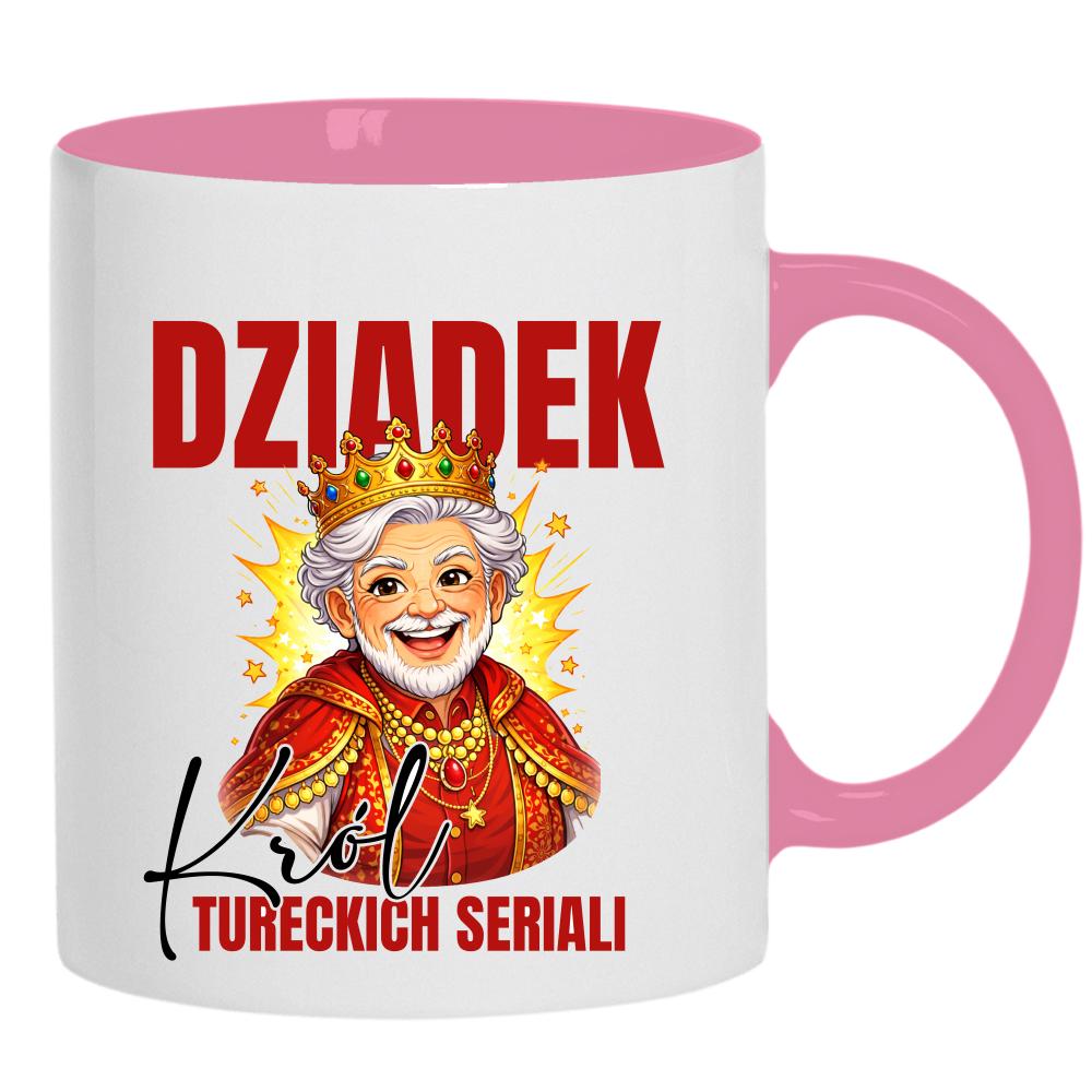 Dziadek - Król Tureckich Serialii kubek ucho kolor kolor różowy