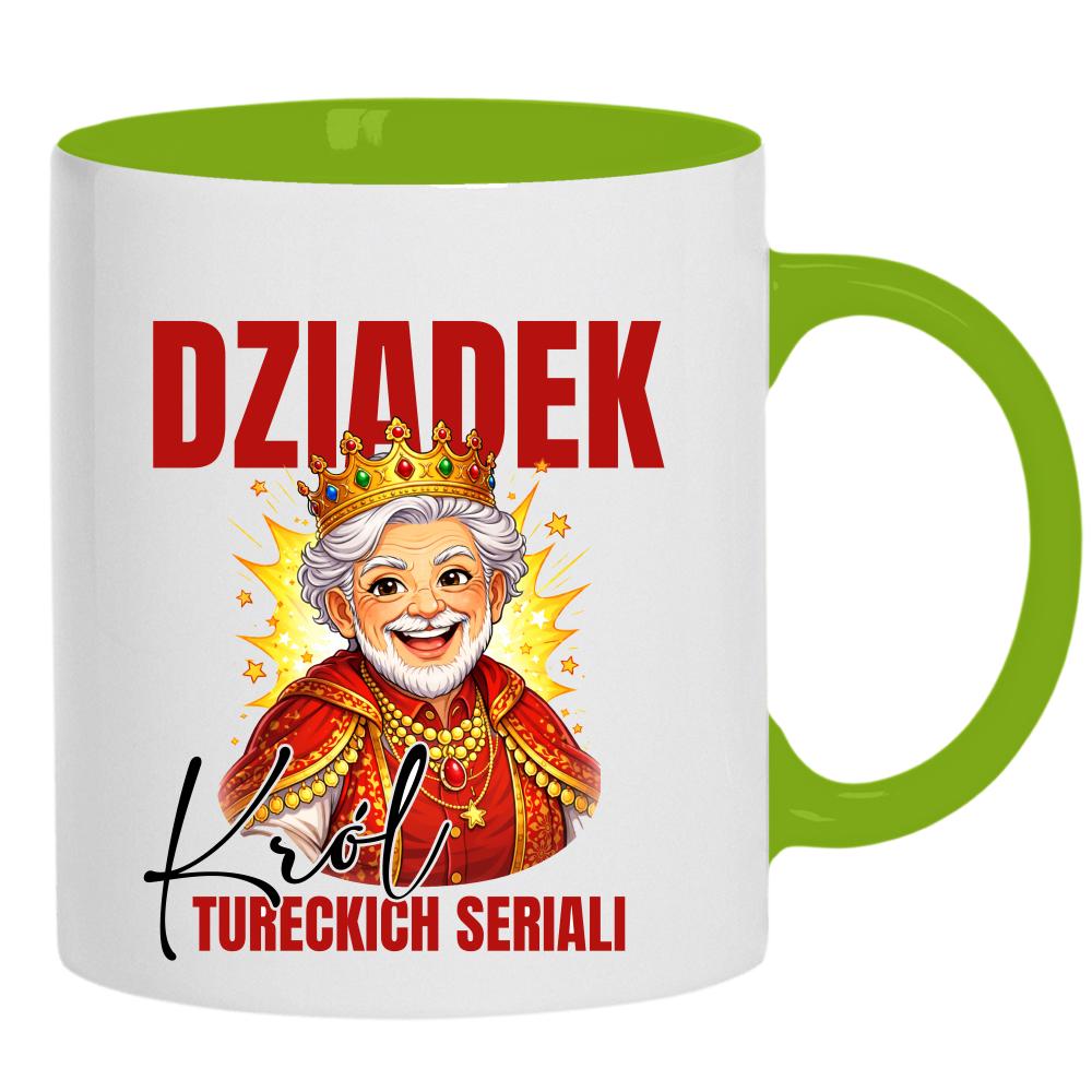 Dziadek - Król Tureckich Serialii kubek ucho kolor kolor zielony