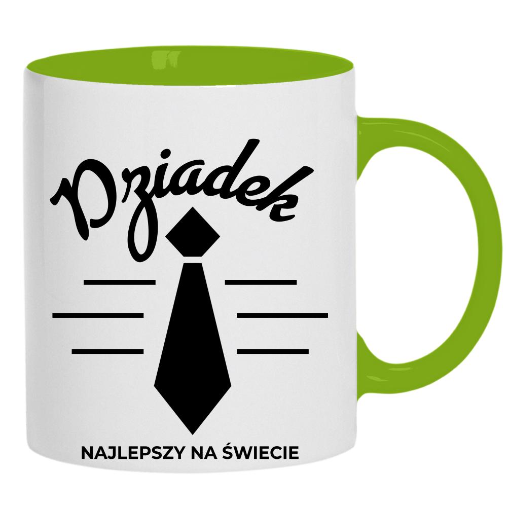 Dziadek Najlepszy na świecie kubek ucho kolor kolor zielony