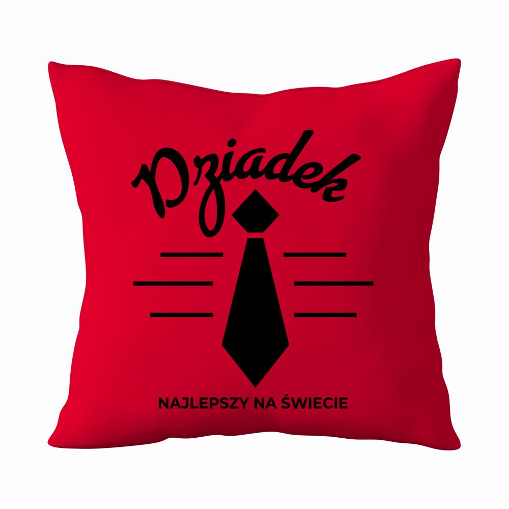 Dziadek Najlepszy na świecie poduszka kolor czerwony