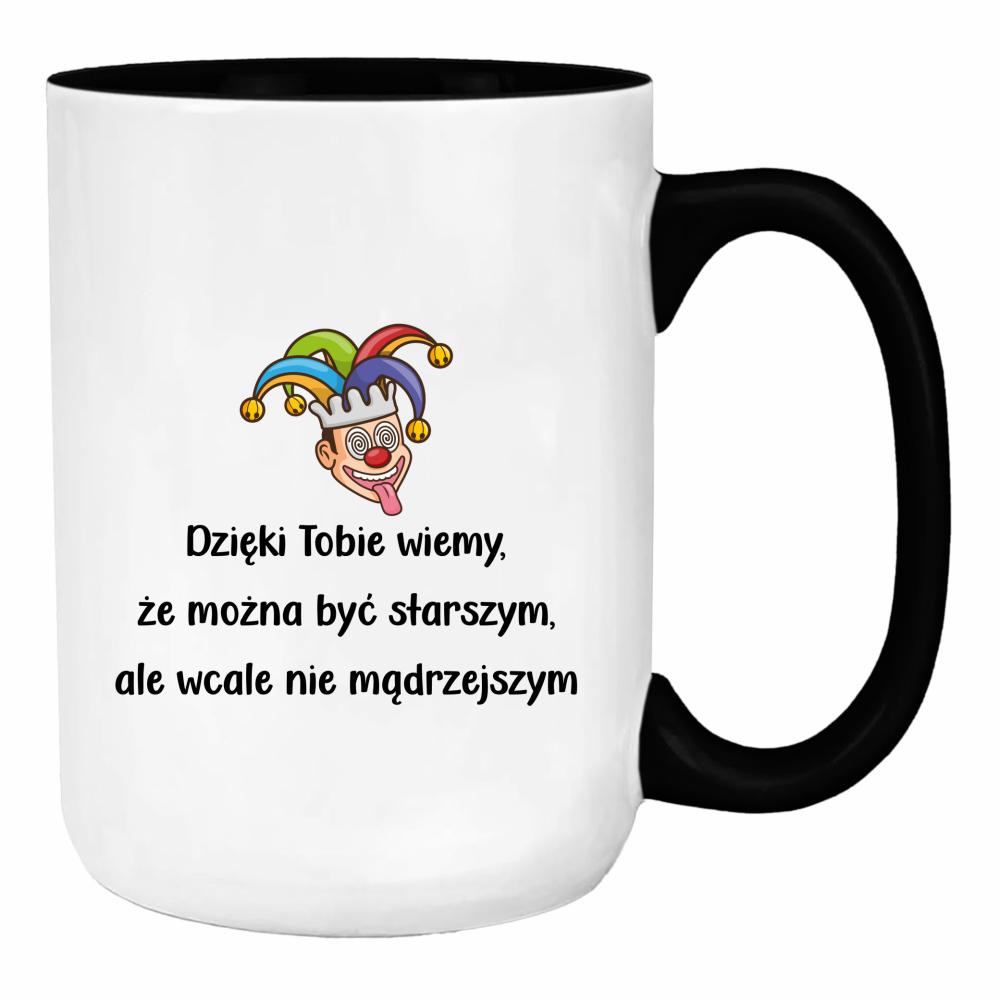 Dzięki Tobie wiemy, że można być starszym duży kubek ucho kolor kolor czarny