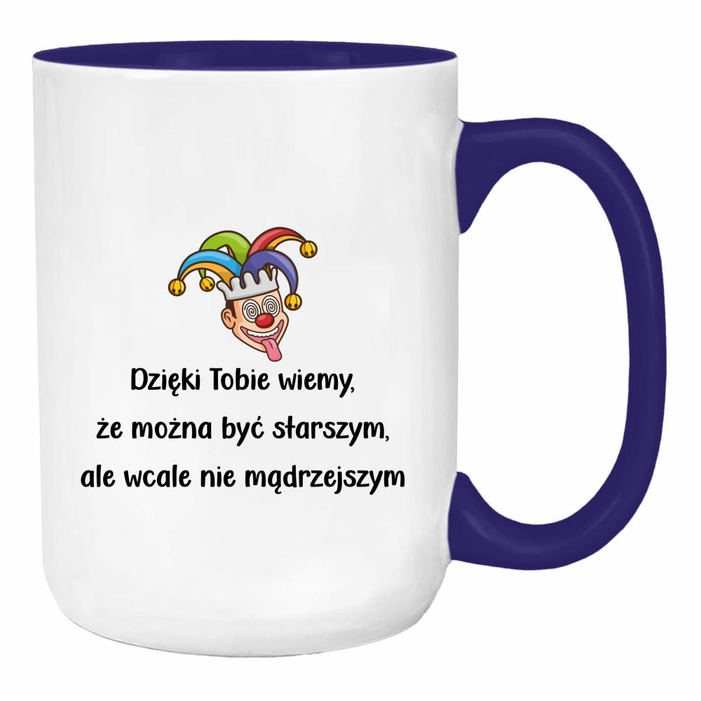 Dzięki Tobie wiemy, że można być starszym duży kubek ucho kolor kolor navy