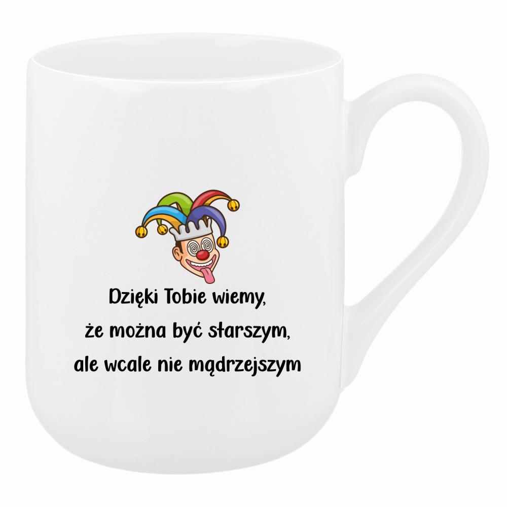Dzięki Tobie wiemy, że można być starszym kubek coffee kolor biały