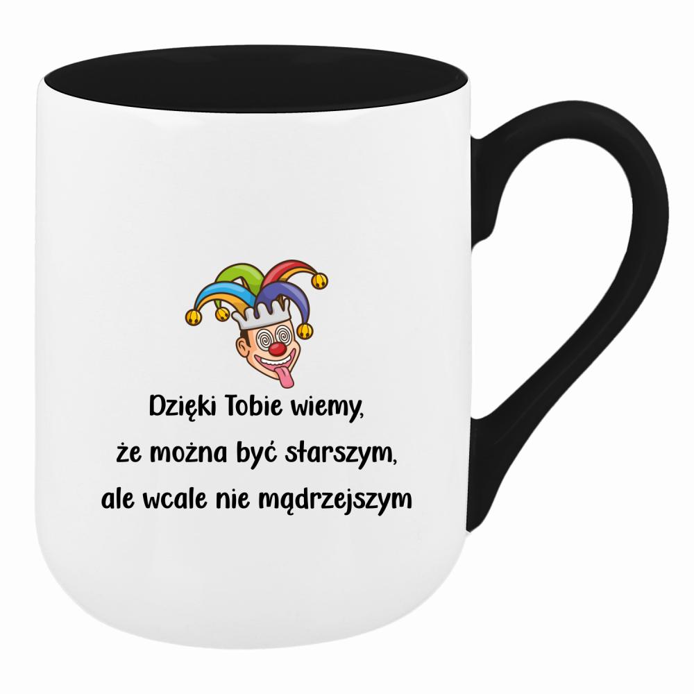 Dzięki Tobie wiemy, że można być starszym kubek coffee kolor żółty