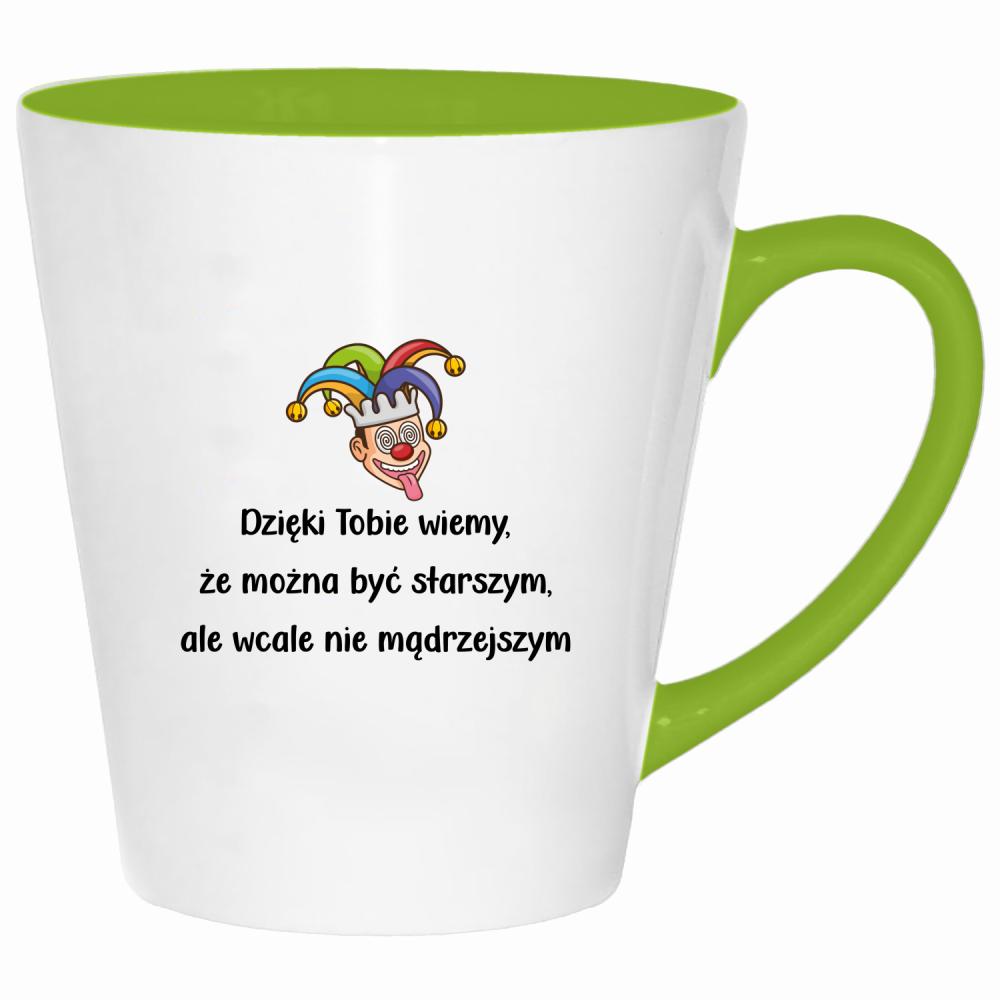 Dzięki Tobie wiemy, że można być starszym kubek latte kolor limonka