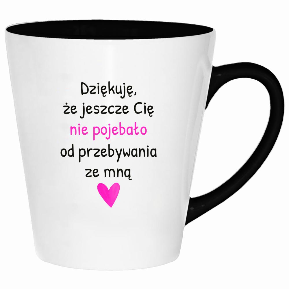 Dziękuję, że jeszcze Cię nie poje#ało kubek latte kolor różowy