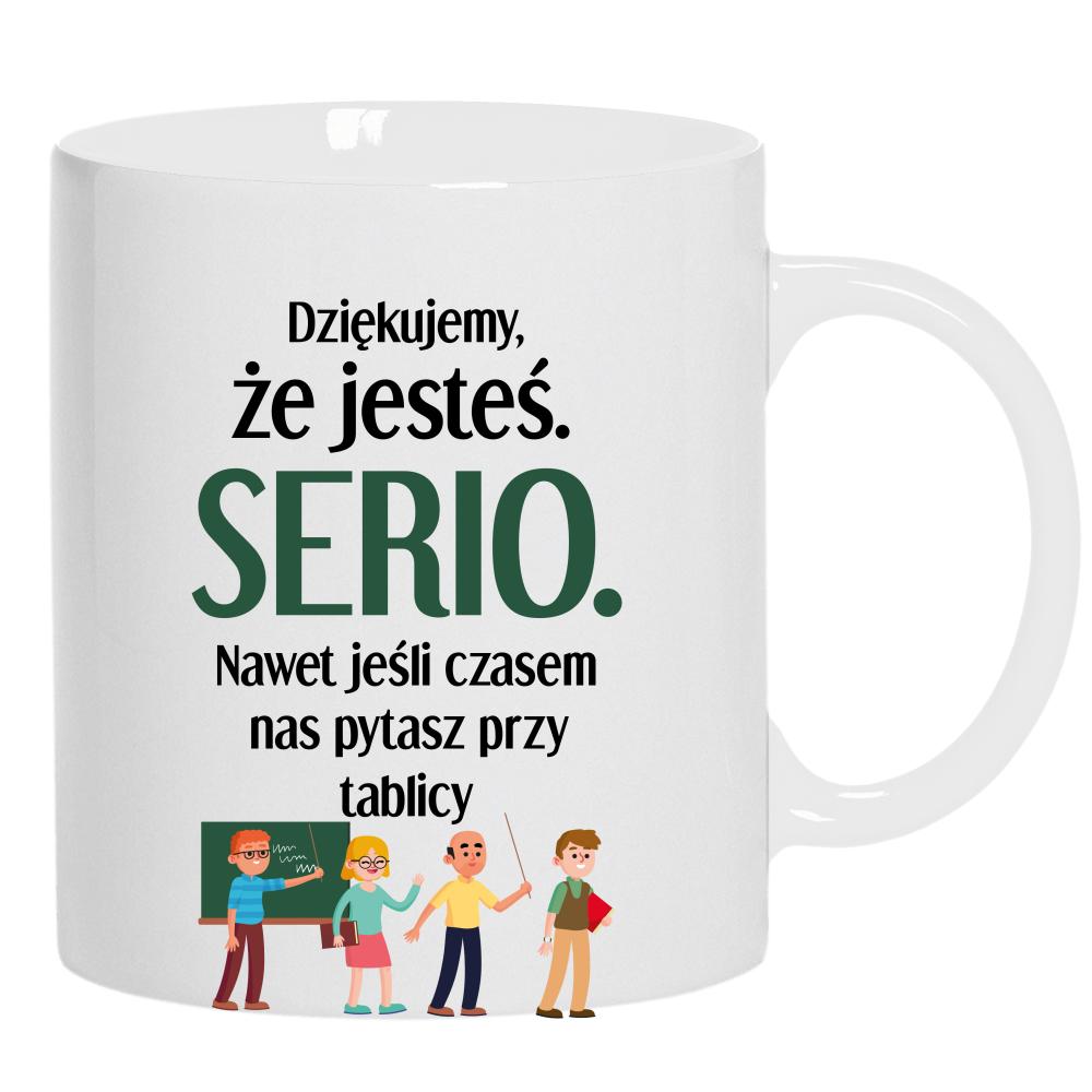 Dziękujemy, że jesteś. Serio kubek ucho kolor kolor biały