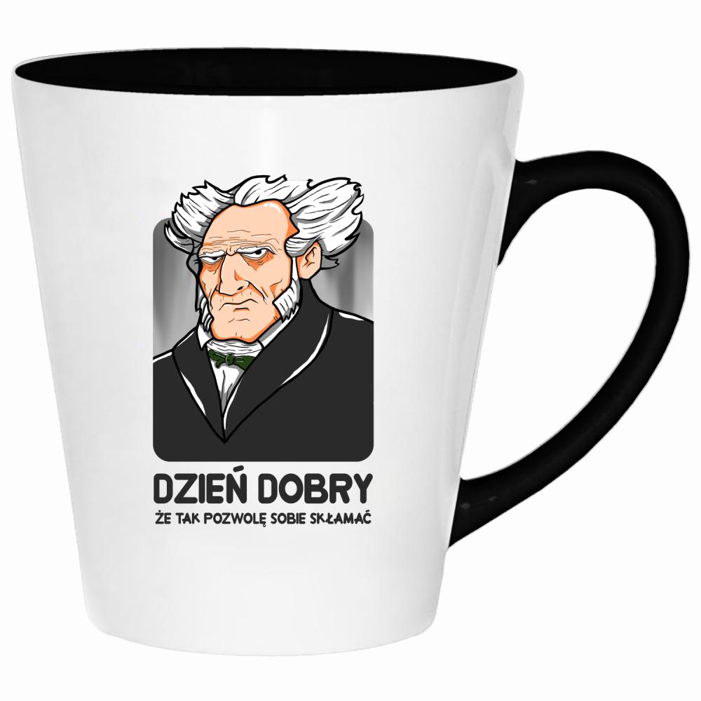 Dzień dobry, że tak pozwolę sobie skłamać kubek latte kolor czerwony