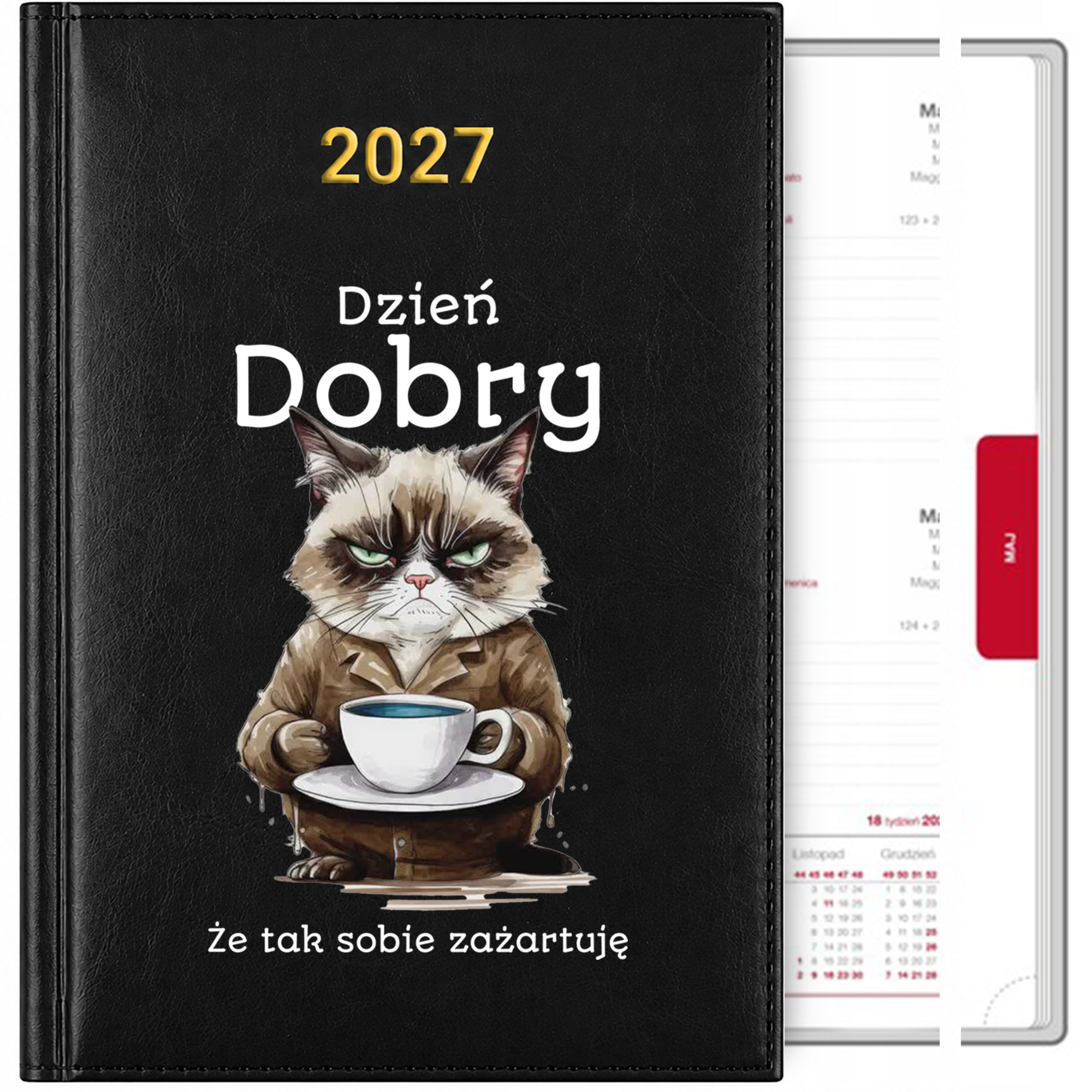 Dzień dobry, że tak sobie zażartuję kalendarz książkowy a5 2027