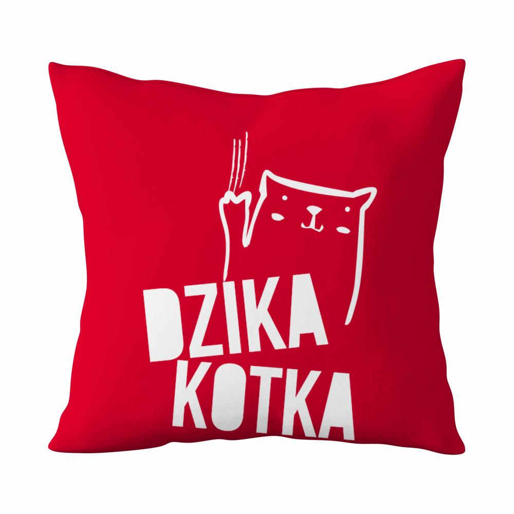 Dzika kotka poduszka kolor czerwony