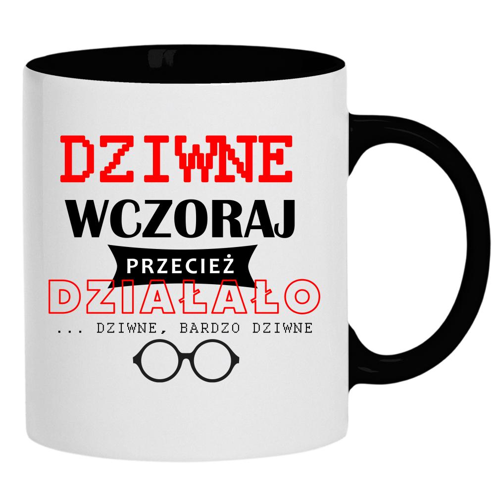 Dziwne wczoraj działało kubek ucho kolor kolor czarnyy